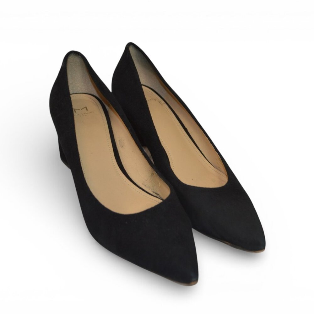 Marc Fisher Women’s Black Suede Block Heel Pumps Pointed Toe Size 9M